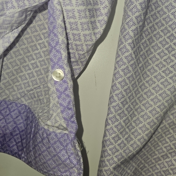 Ted Baker Endurance Men's Diamond Geo Print Button Down Shirt Light Purple 15.5 - Picture 5 of 11